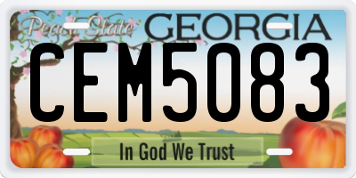GA license plate CEM5083