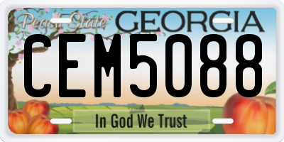 GA license plate CEM5088