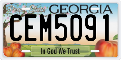 GA license plate CEM5091