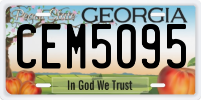 GA license plate CEM5095