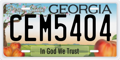 GA license plate CEM5404