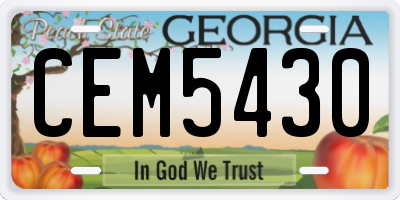 GA license plate CEM5430