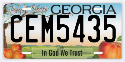 GA license plate CEM5435