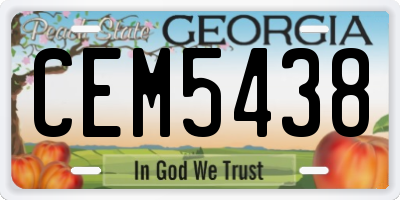GA license plate CEM5438