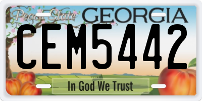 GA license plate CEM5442