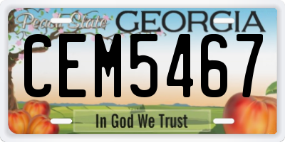 GA license plate CEM5467