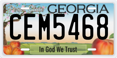 GA license plate CEM5468