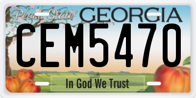 GA license plate CEM5470