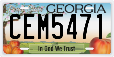 GA license plate CEM5471
