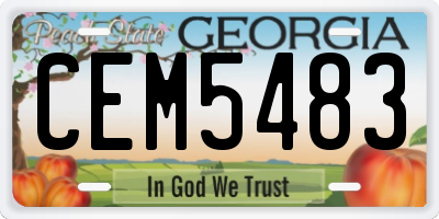 GA license plate CEM5483