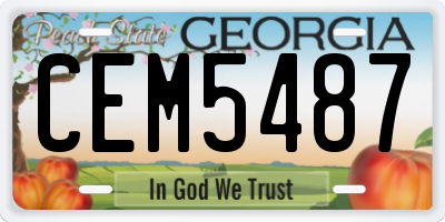GA license plate CEM5487