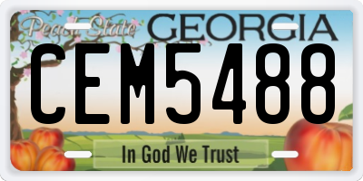 GA license plate CEM5488