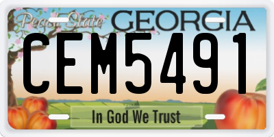 GA license plate CEM5491