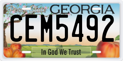GA license plate CEM5492