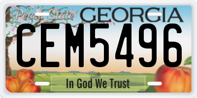 GA license plate CEM5496
