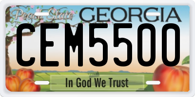GA license plate CEM5500