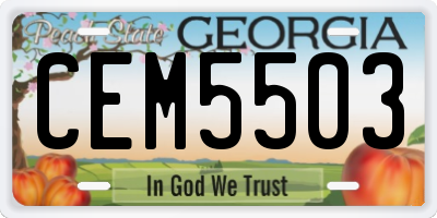 GA license plate CEM5503