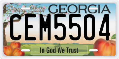 GA license plate CEM5504