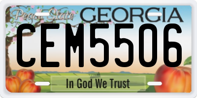 GA license plate CEM5506