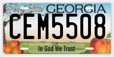 GA license plate CEM5508