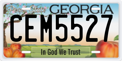 GA license plate CEM5527