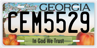 GA license plate CEM5529