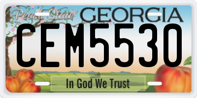 GA license plate CEM5530