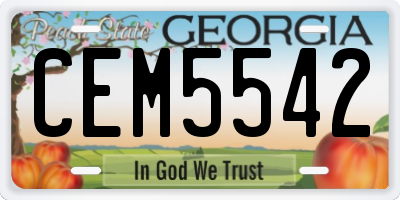 GA license plate CEM5542