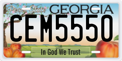 GA license plate CEM5550