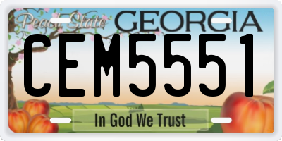 GA license plate CEM5551