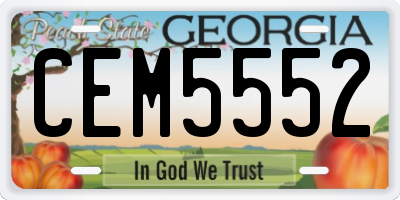 GA license plate CEM5552