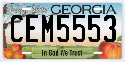 GA license plate CEM5553
