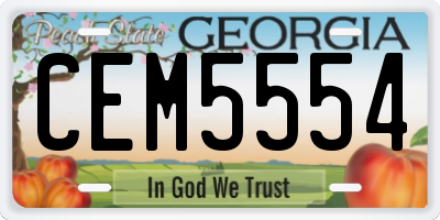 GA license plate CEM5554