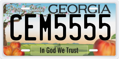 GA license plate CEM5555