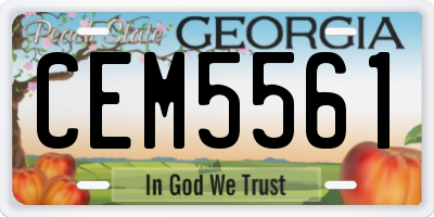 GA license plate CEM5561