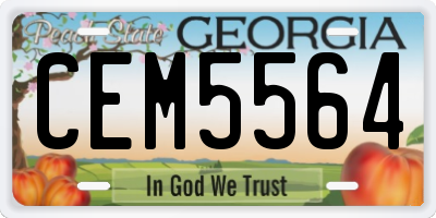 GA license plate CEM5564