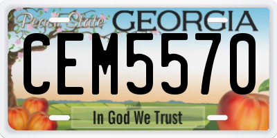 GA license plate CEM5570