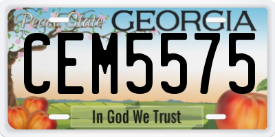 GA license plate CEM5575