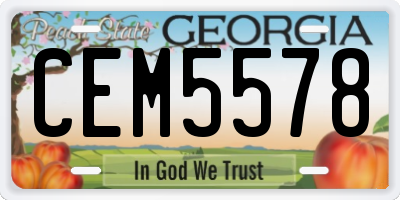 GA license plate CEM5578