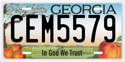 GA license plate CEM5579