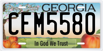 GA license plate CEM5580