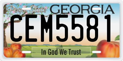 GA license plate CEM5581