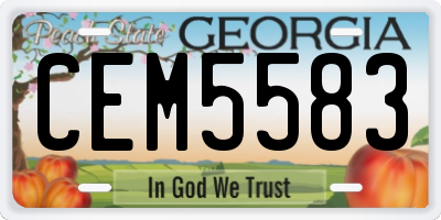 GA license plate CEM5583
