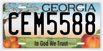 GA license plate CEM5588