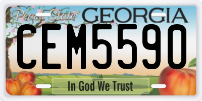 GA license plate CEM5590