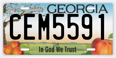 GA license plate CEM5591
