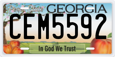 GA license plate CEM5592