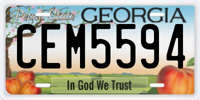 GA license plate CEM5594