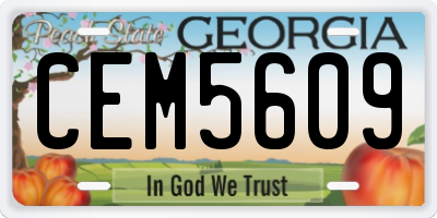GA license plate CEM5609