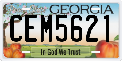 GA license plate CEM5621